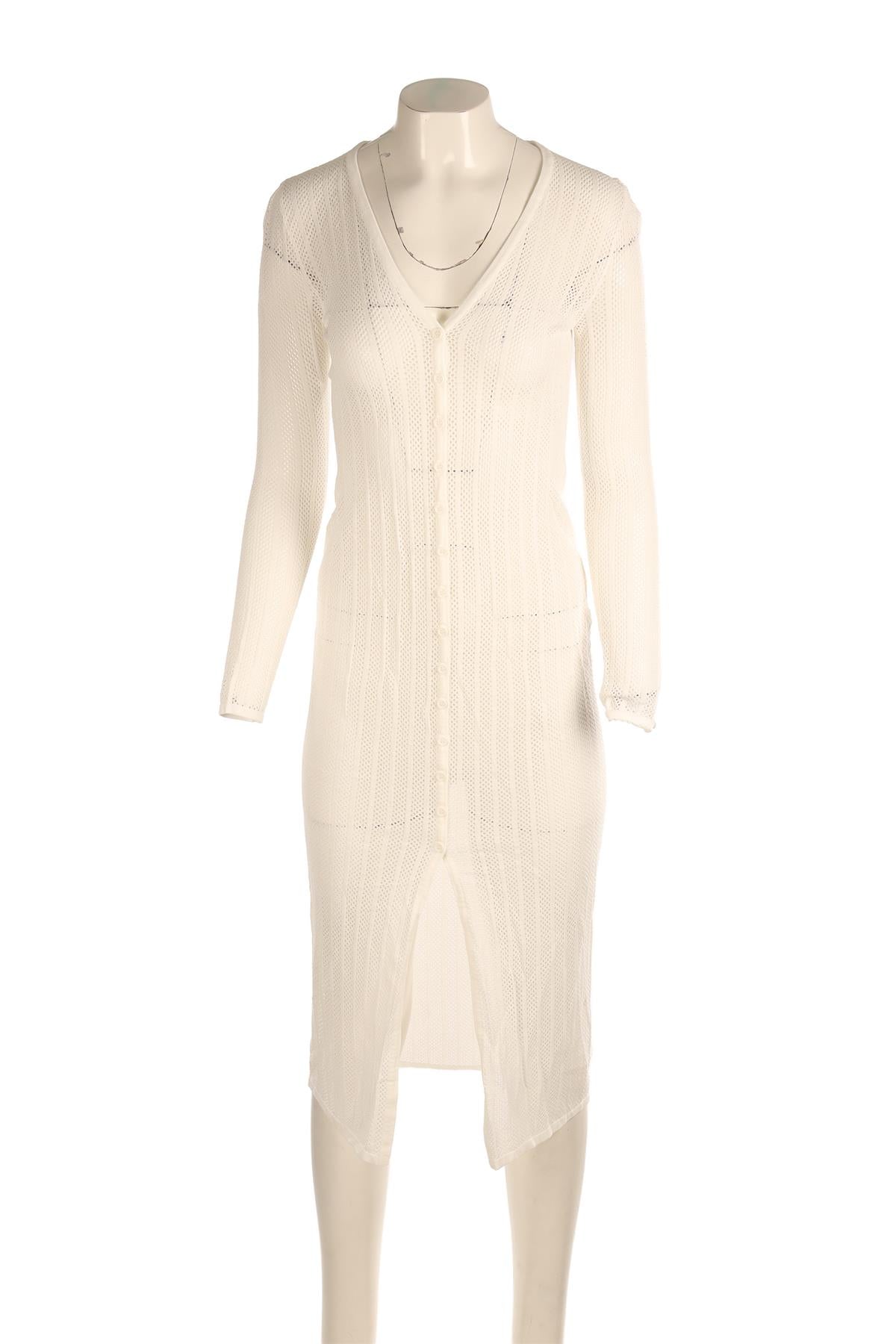 STAUD WHITE KNIT MAXI DRESS SMALL