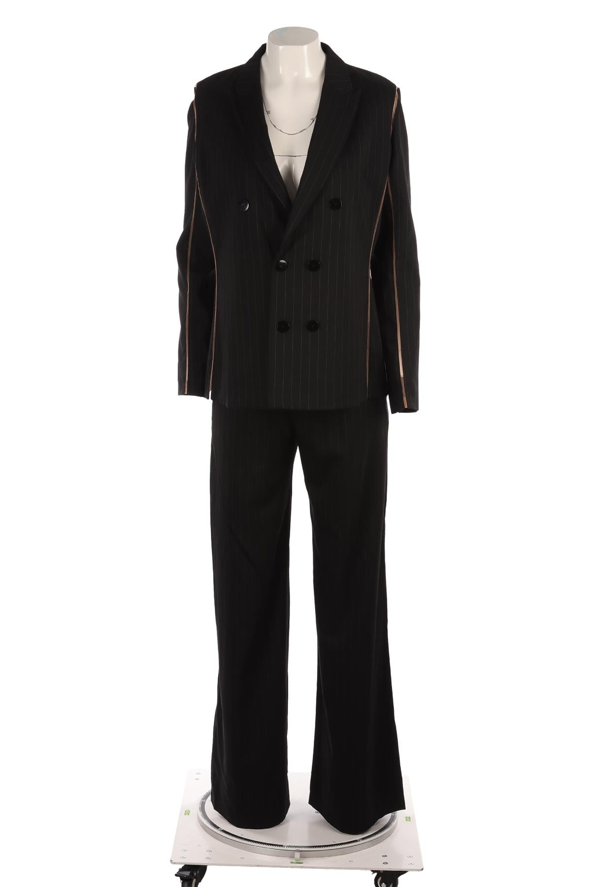 JEAN PAUL GAULTIER BLACK VINTAGE WOOL 2-PIECE SUIT IT 44 UK 12