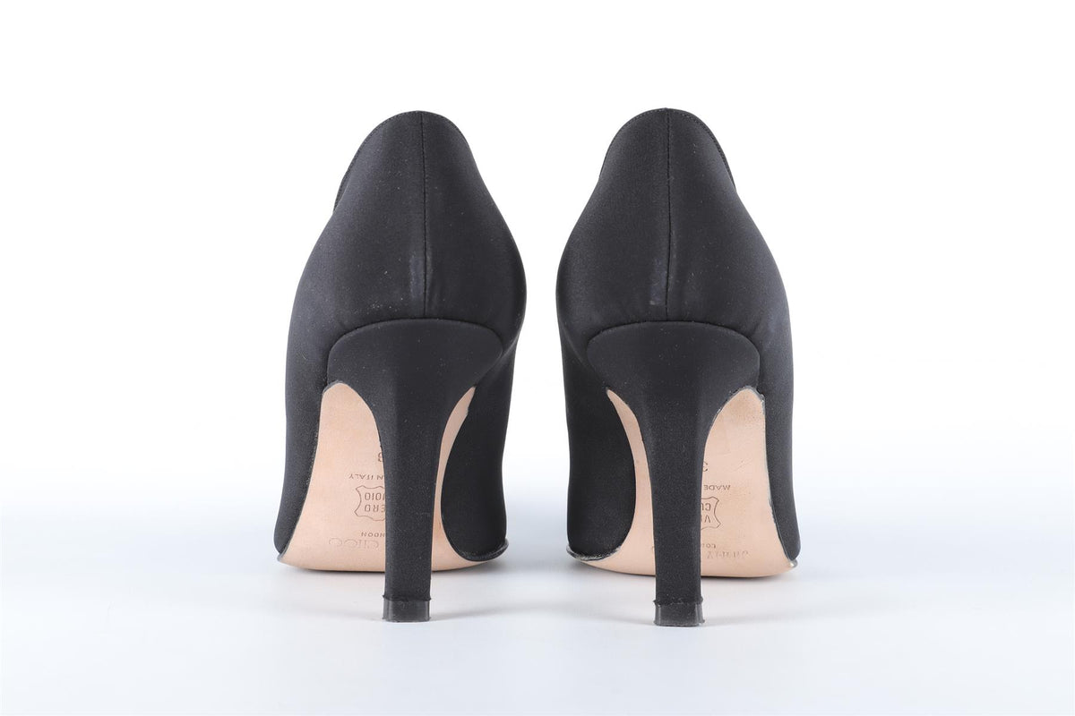 JIMMY CHOO BLACK GROSGRAIN PUMPS EU 38 UK 5 US 8