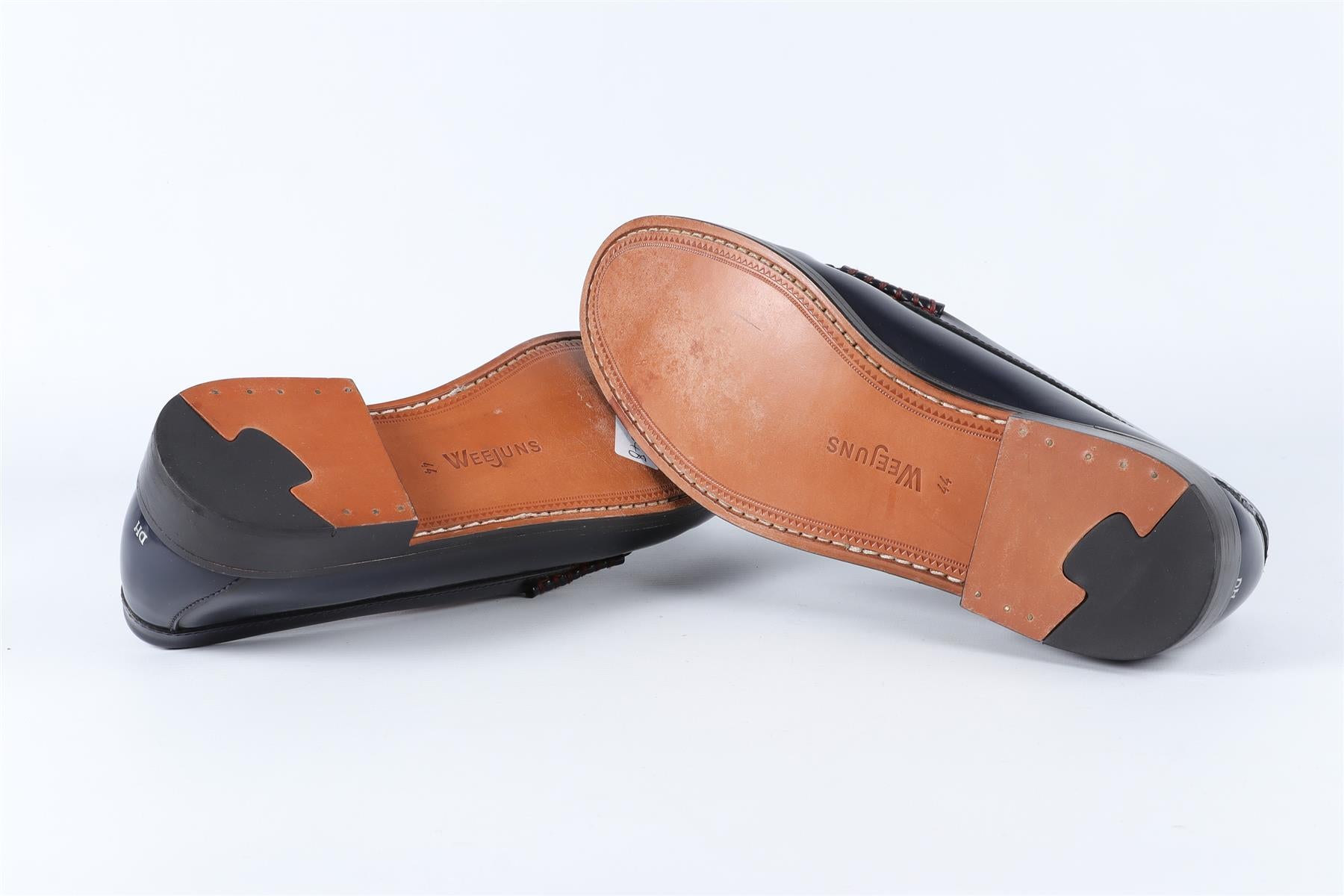 TOMMY HILFIGER X G.H.BASS NAVY MEN'S LEATHER LOAFERS EU 44 UK 9 US 10