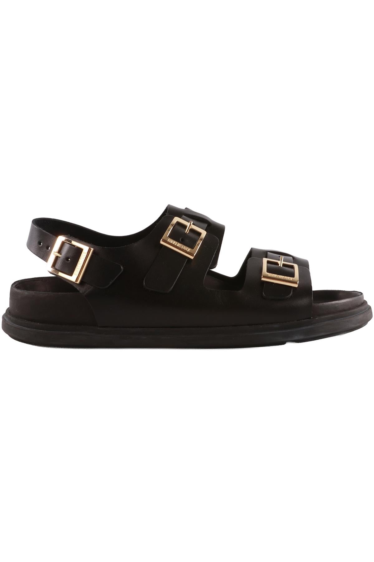 BIRKENSTOCK BLACK LEATHER SANDALS EU 40 UK 7 US 10