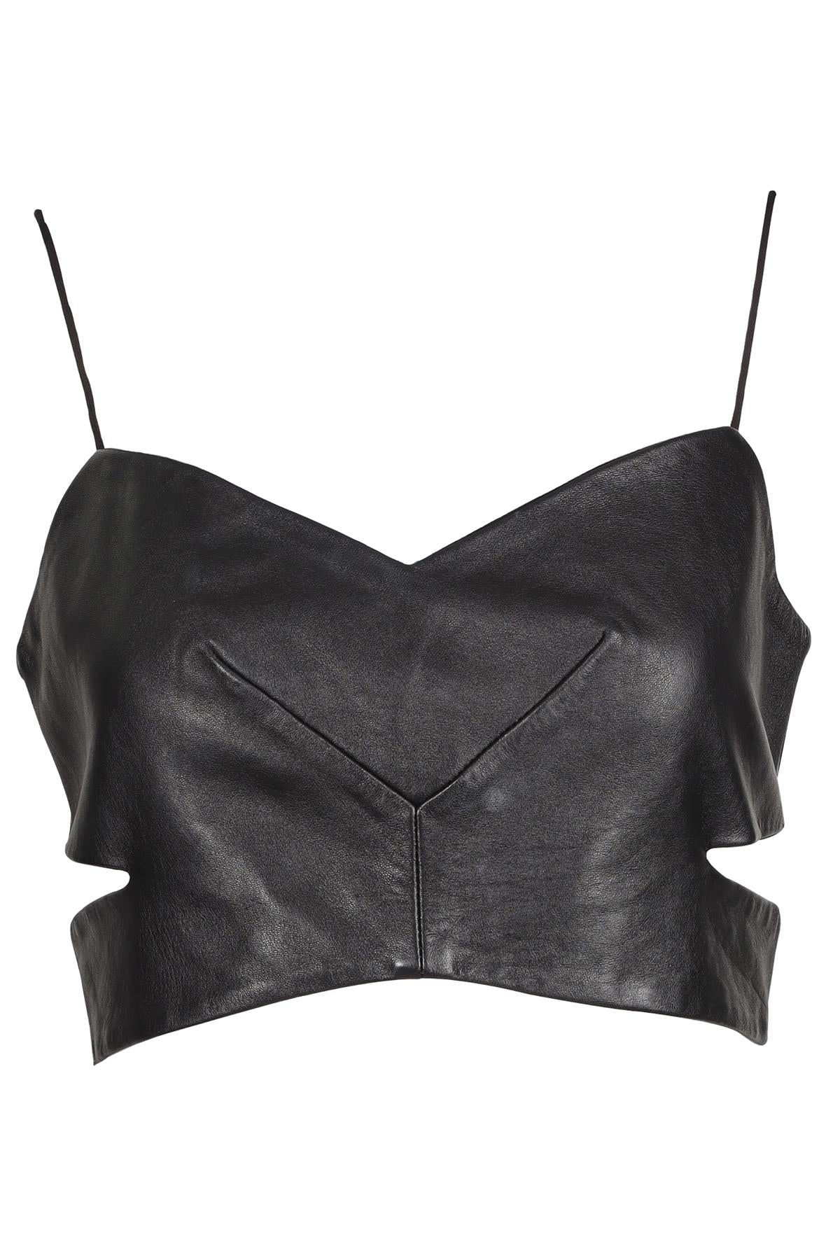 NICHOLAS BLACK LEATHER TOP UK 10