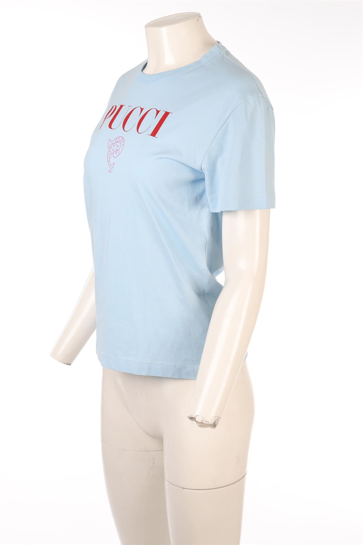 PUCCI BLUE COTTON T-SHIRT SMALL