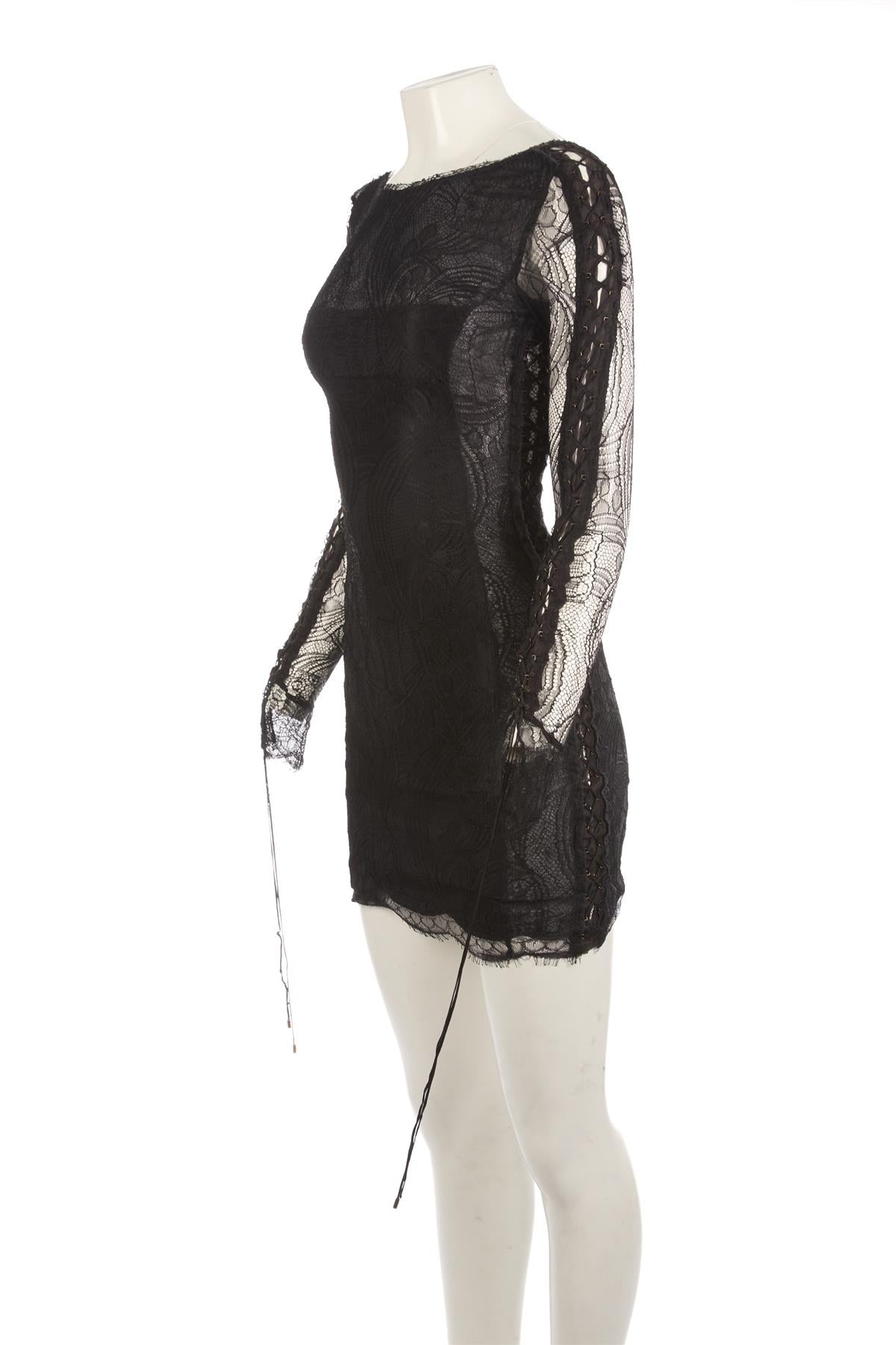 EMILIO PUCCI BLACK LACE MINI DRESS UK 8