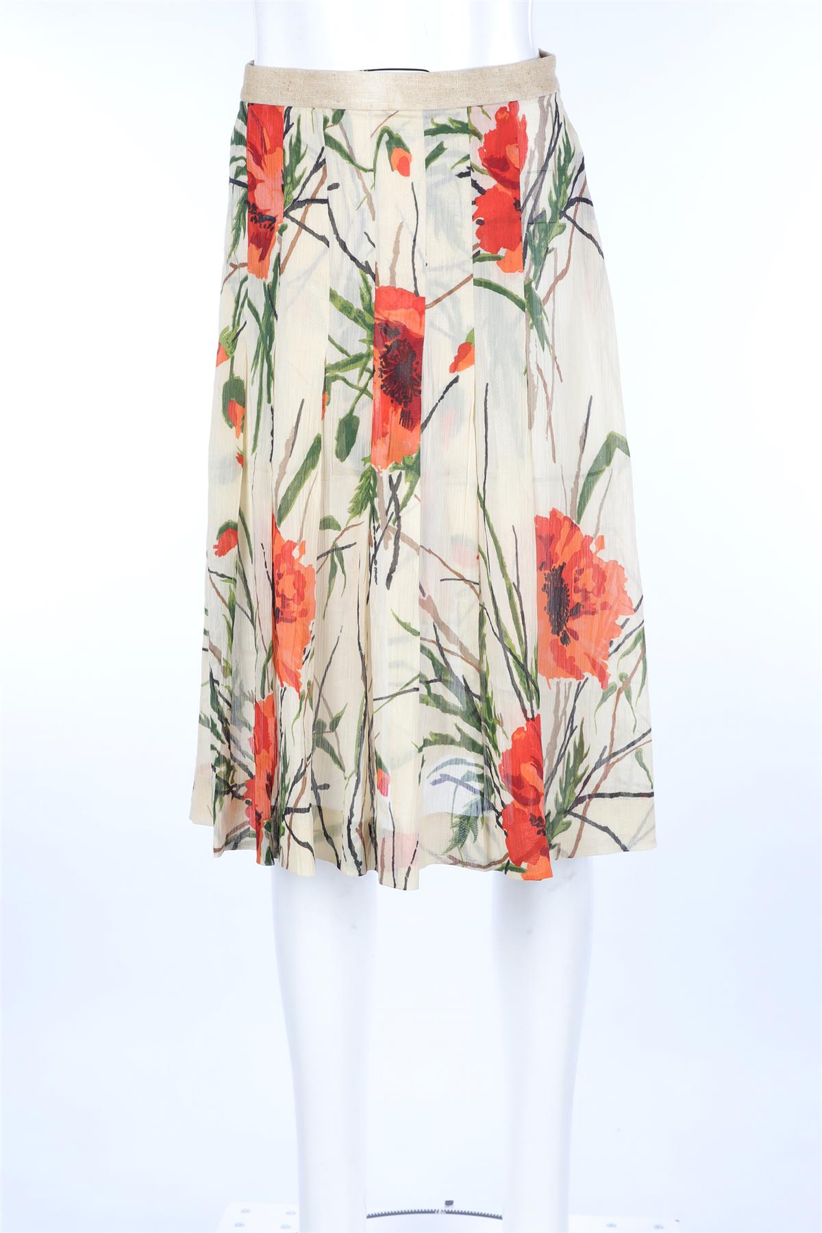 DOLCE & GABBANA MULTI COTTON MIDI SKIRT IT 40 UK 8