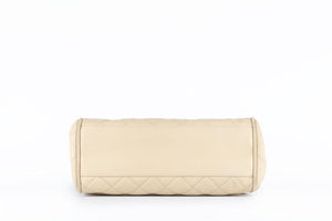 CHANEL BEIGE 2011 TIMELESS ACCORDION QUILTED CAVIAR LEATHER SHOULDER BAG