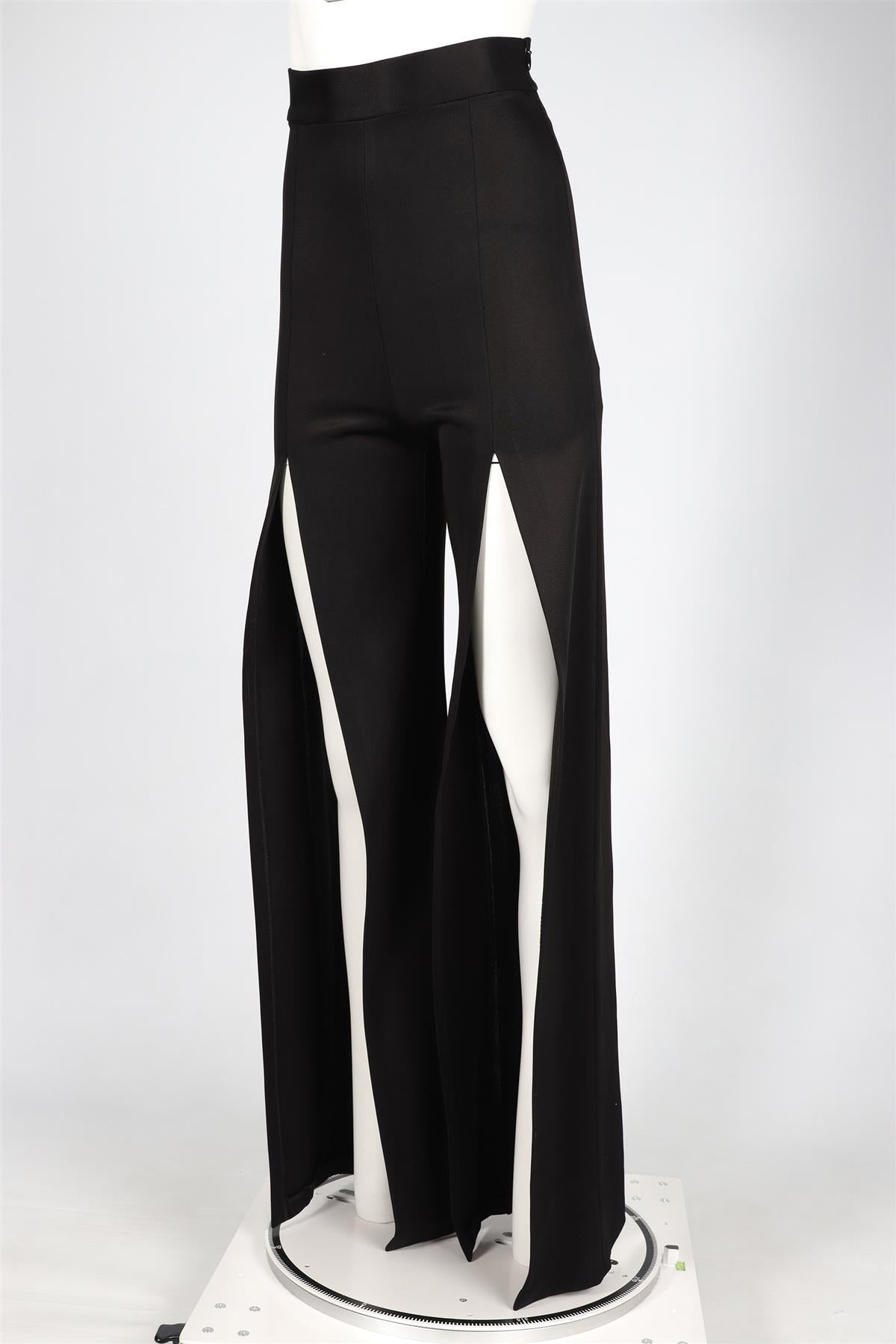 BALMAIN BLACK JERSEY WIDE LEG PANTS FR 36 UK 10