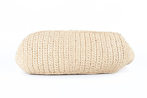 PRADA BEIGE SMALL RAFFIA TOTE BAG