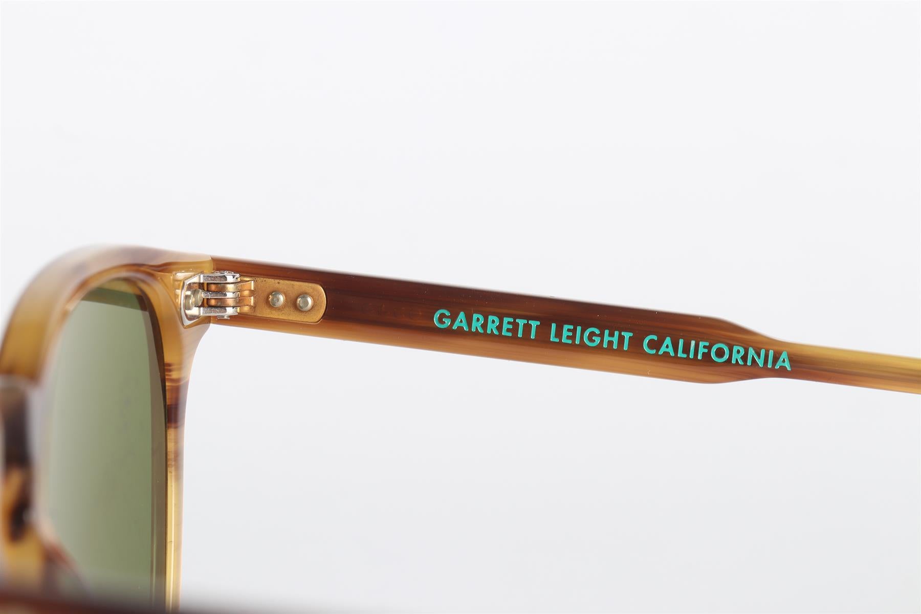 GARRETT LEIGHT BROWN SQUARE FRAME ACETATE SUNGLASSES