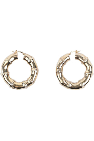 BOTTEGA VENETA GOLD BAMBOO HOOP EARRINGS