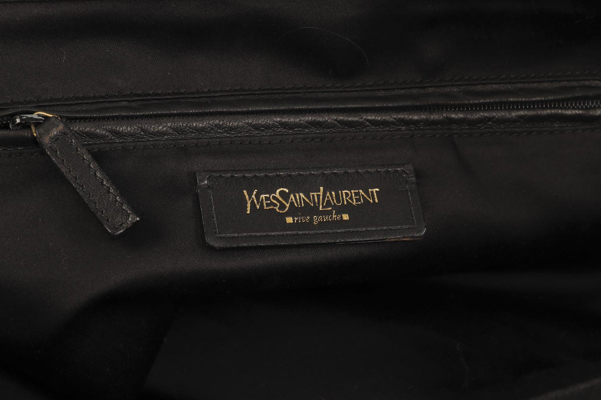 YVES SAINT LAURENT GREY DOWNTOWN FELT TOTE BAG