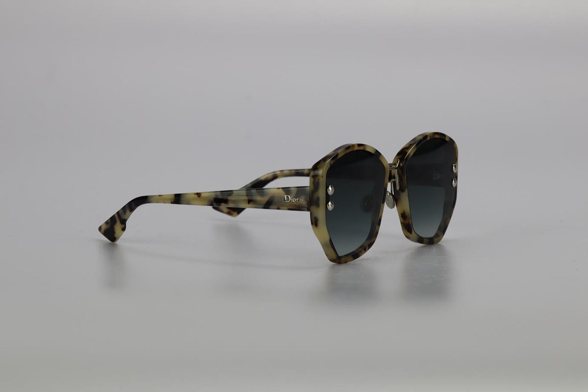 CHRISTIAN DIOR HEXAGON FRAME TORTOISESHELL ACETATE SUNGLASSES