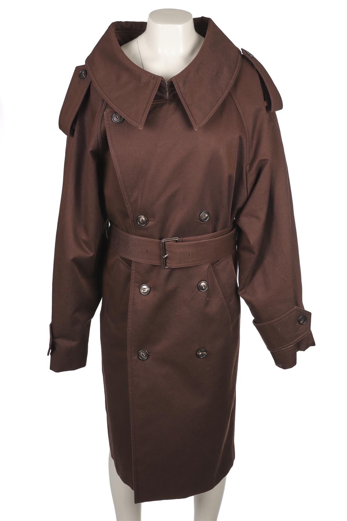 PHOEBE PHILO BROWN COTTON TRENCH COAT FR 36 UK 8