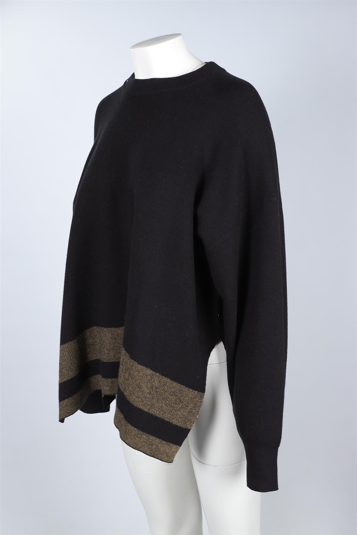 PROENZA SCHOULER WHITE LABEL BLACK COTTON SWEATER X-LARGE