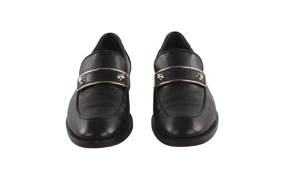 BALENCIAGA BLACK LEATHER LOAFERS EU 39 UK 6 US 9