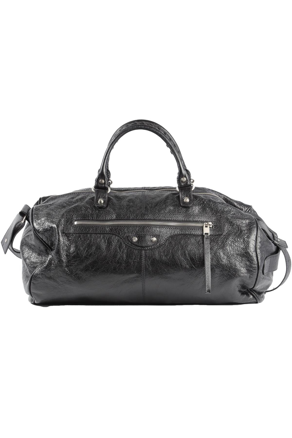 BALENCIAGA BLACK 2017 CITY LEATHER DUFFLE BAG