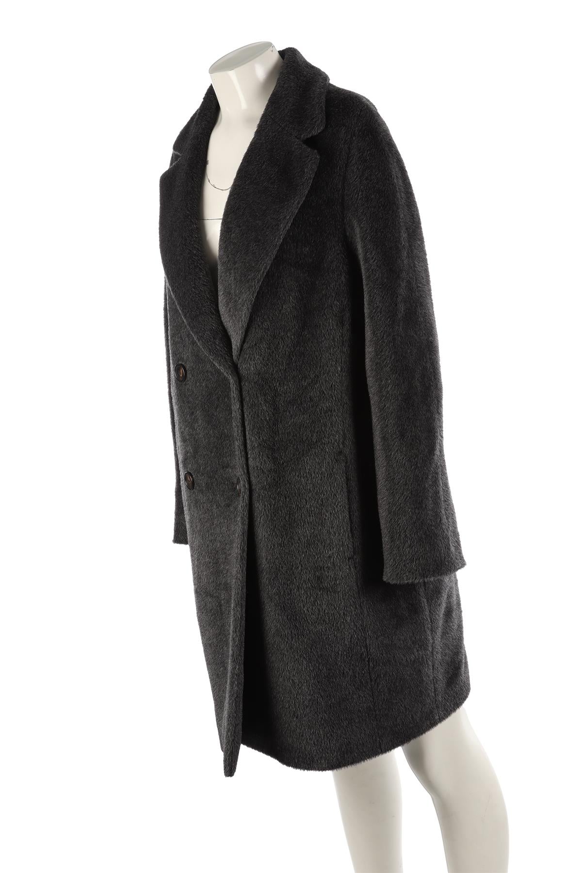 S MAX MARA GREY ALPACA COAT IT 46 UK 14