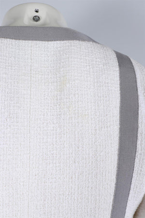 CHANEL WHITE 2014 COTTON JACKET FR 36 UK 8