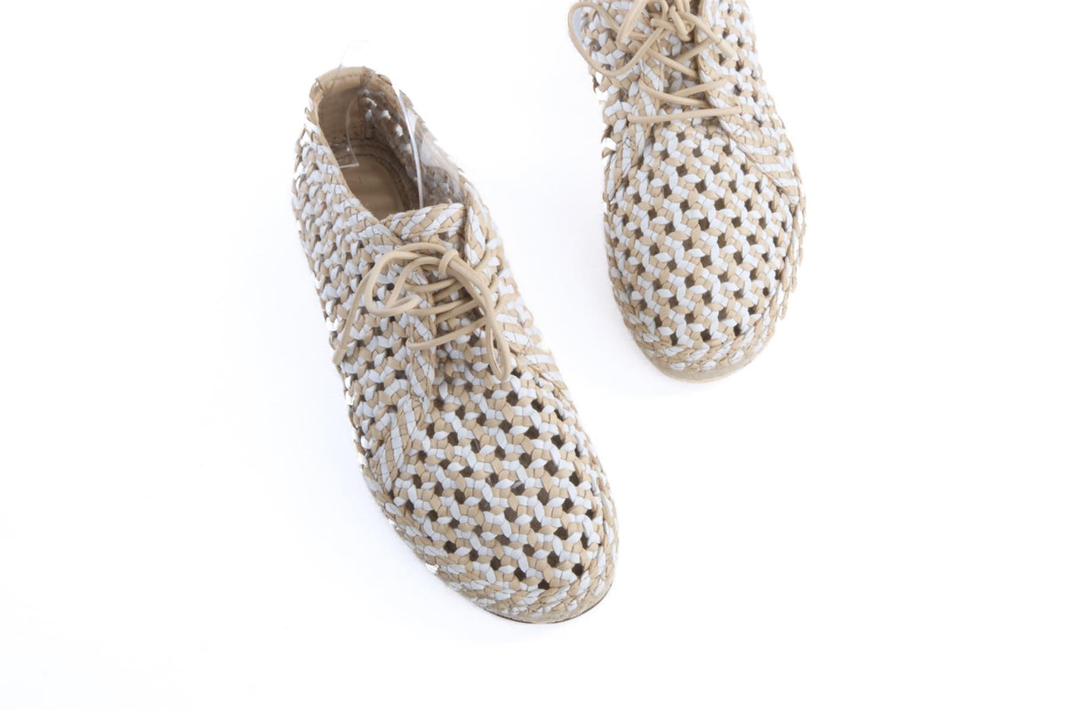 ZIMMERMANN BEIGE LEATHER ESPADRILLES EU 38 UK 5 US 8