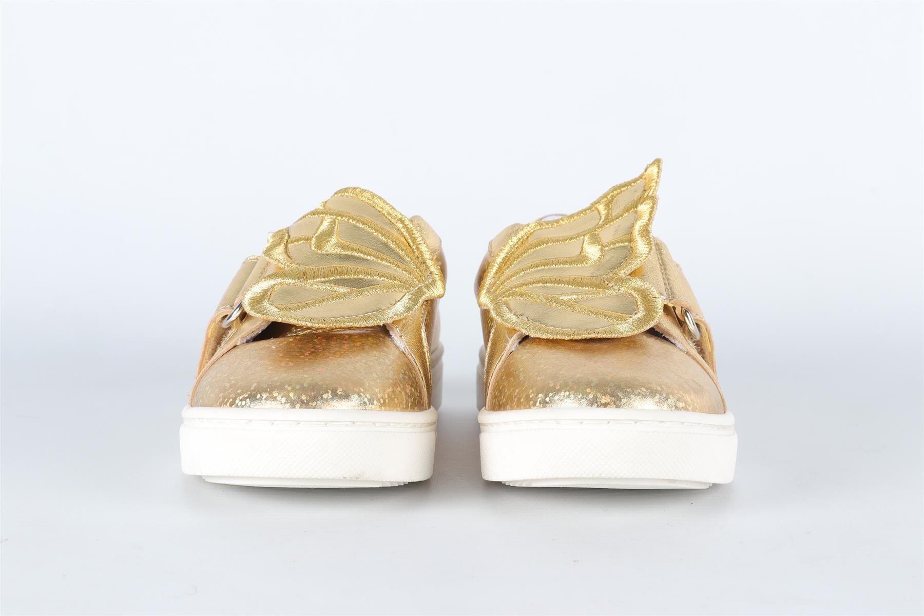 SOPHIA WEBSTER GOLD KIDS GIRLS LEATHER SNEAKERS EU 25 UK 8 US 9