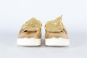 SOPHIA WEBSTER GOLD KIDS GIRLS LEATHER SNEAKERS EU 25 UK 8 US 9