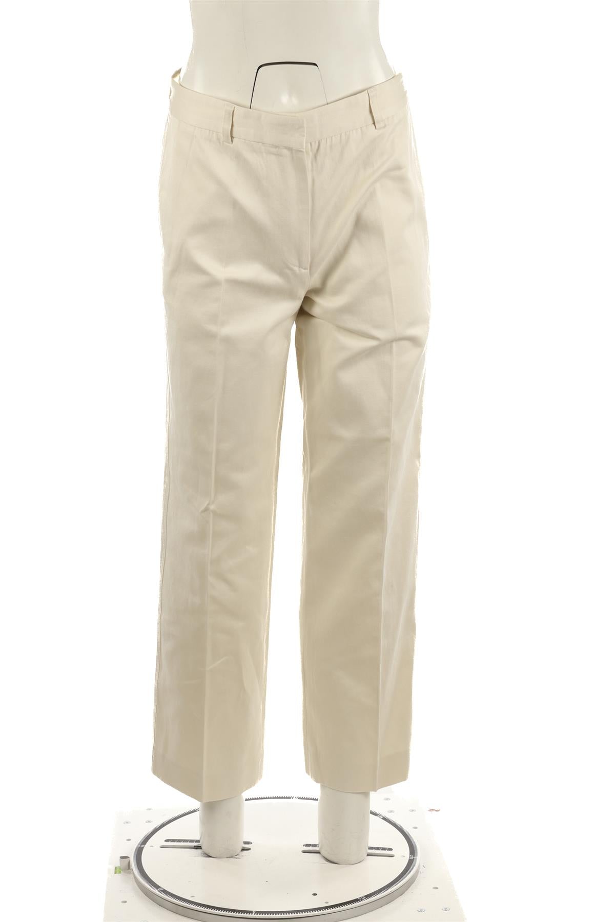 TOTEME IVORY SATIN STRAIGHT LEG PANTS IT 36 UK 4