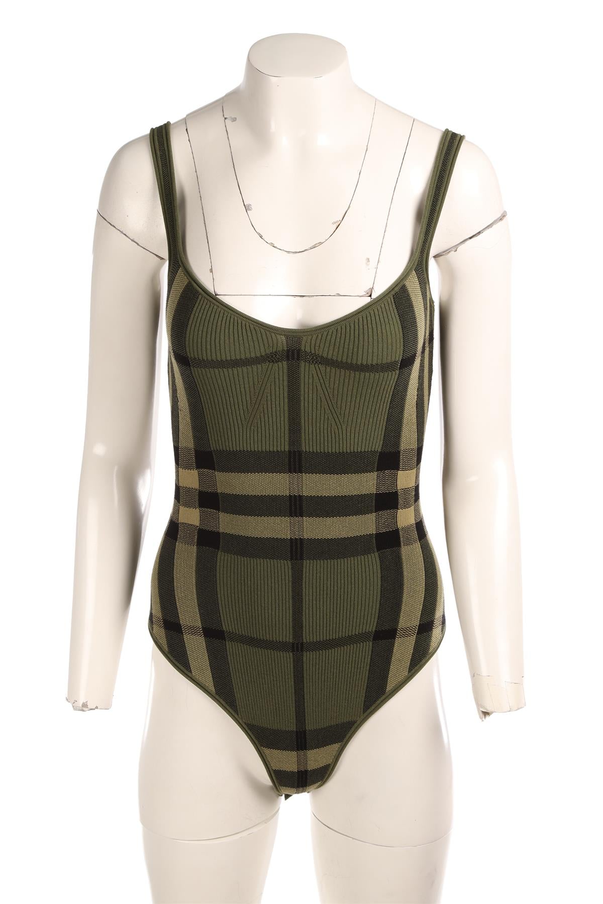 BURBERRY GREEN COTTON BODYSUIT MEDIUM