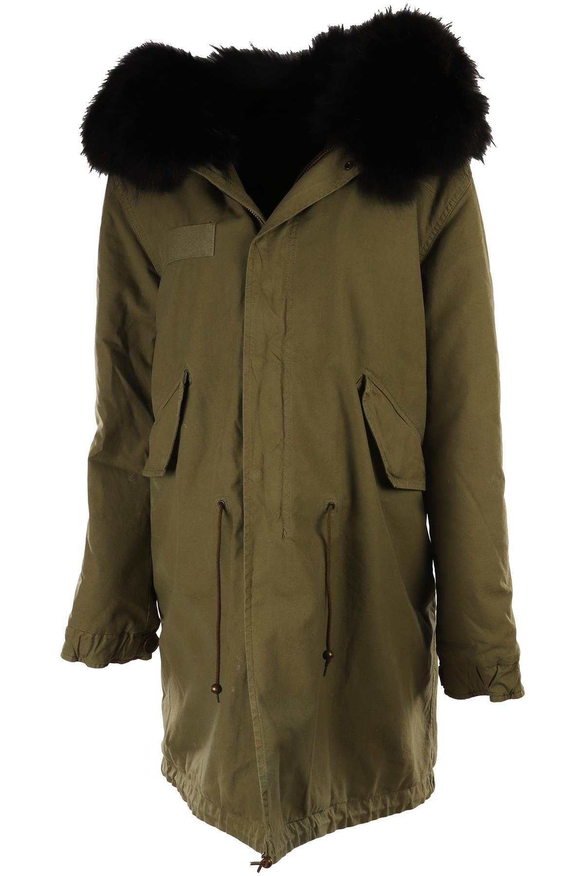 MR AND MRS ITALY GREEN RABBIT FUR AND COTTON COAT MEDIUM