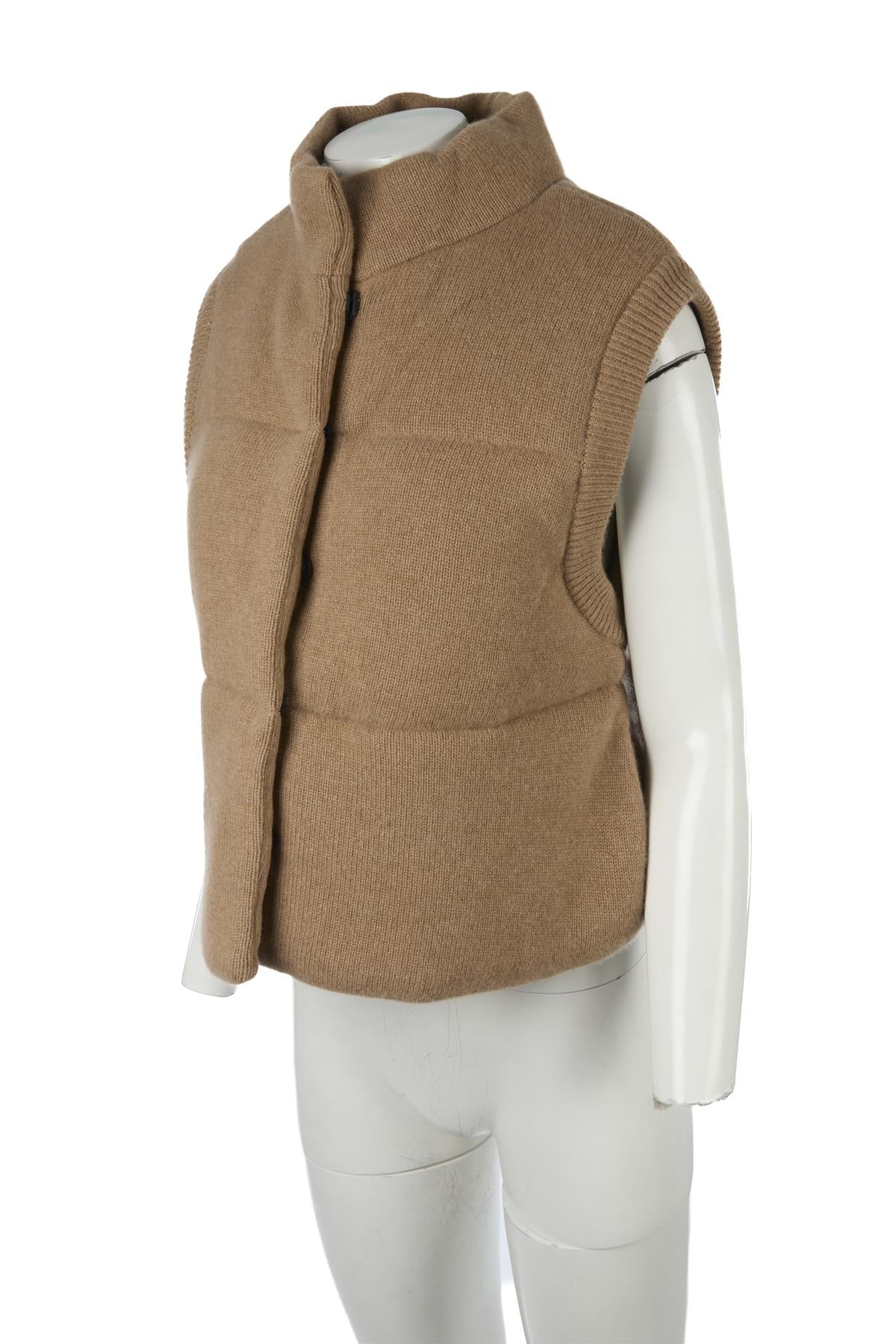 LE KASHA TAN MONTANA CASHMERE GILET ONE SIZE
