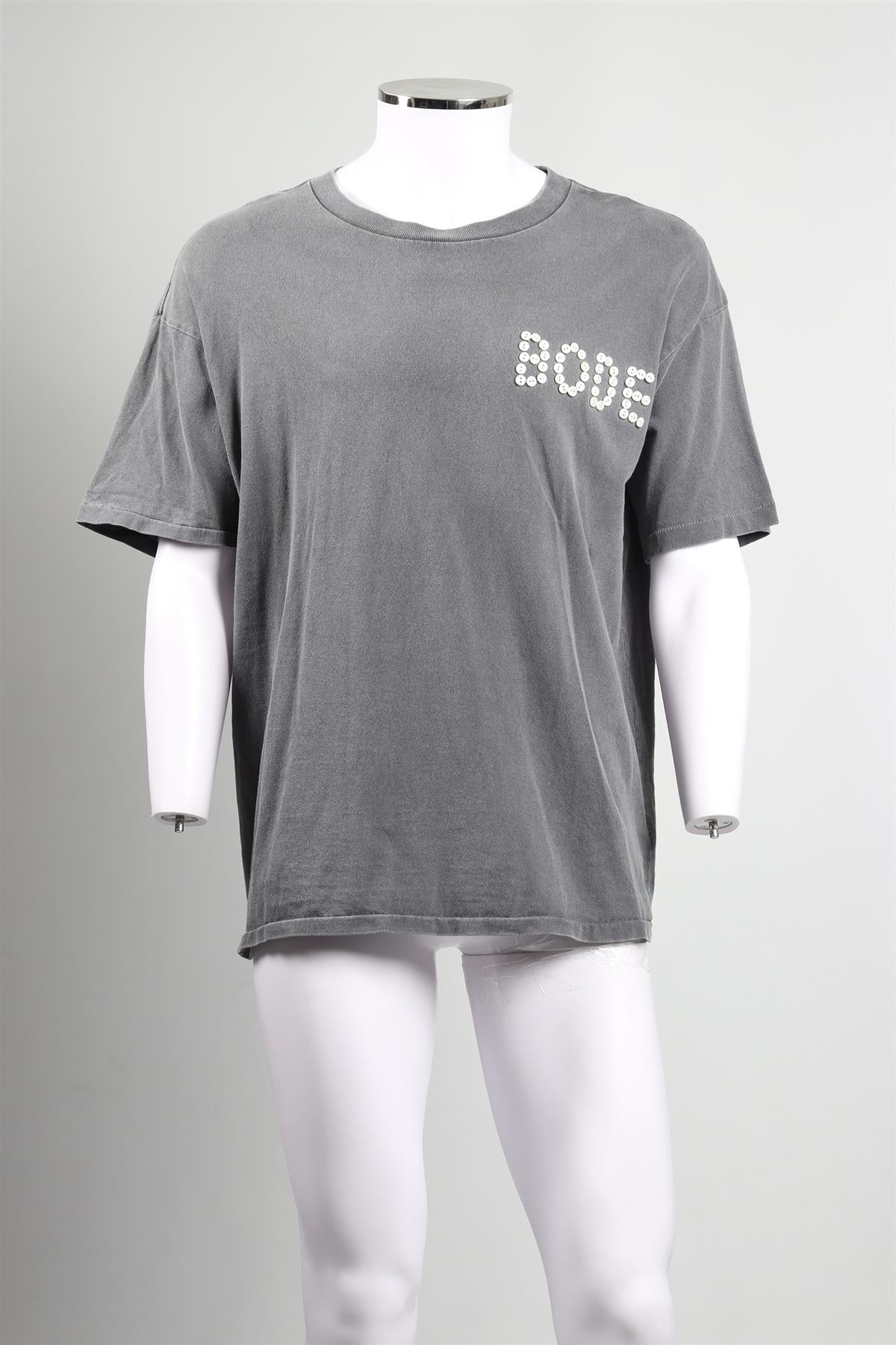 BODE GREY MEN'S COTTON T-SHIRT SMALL