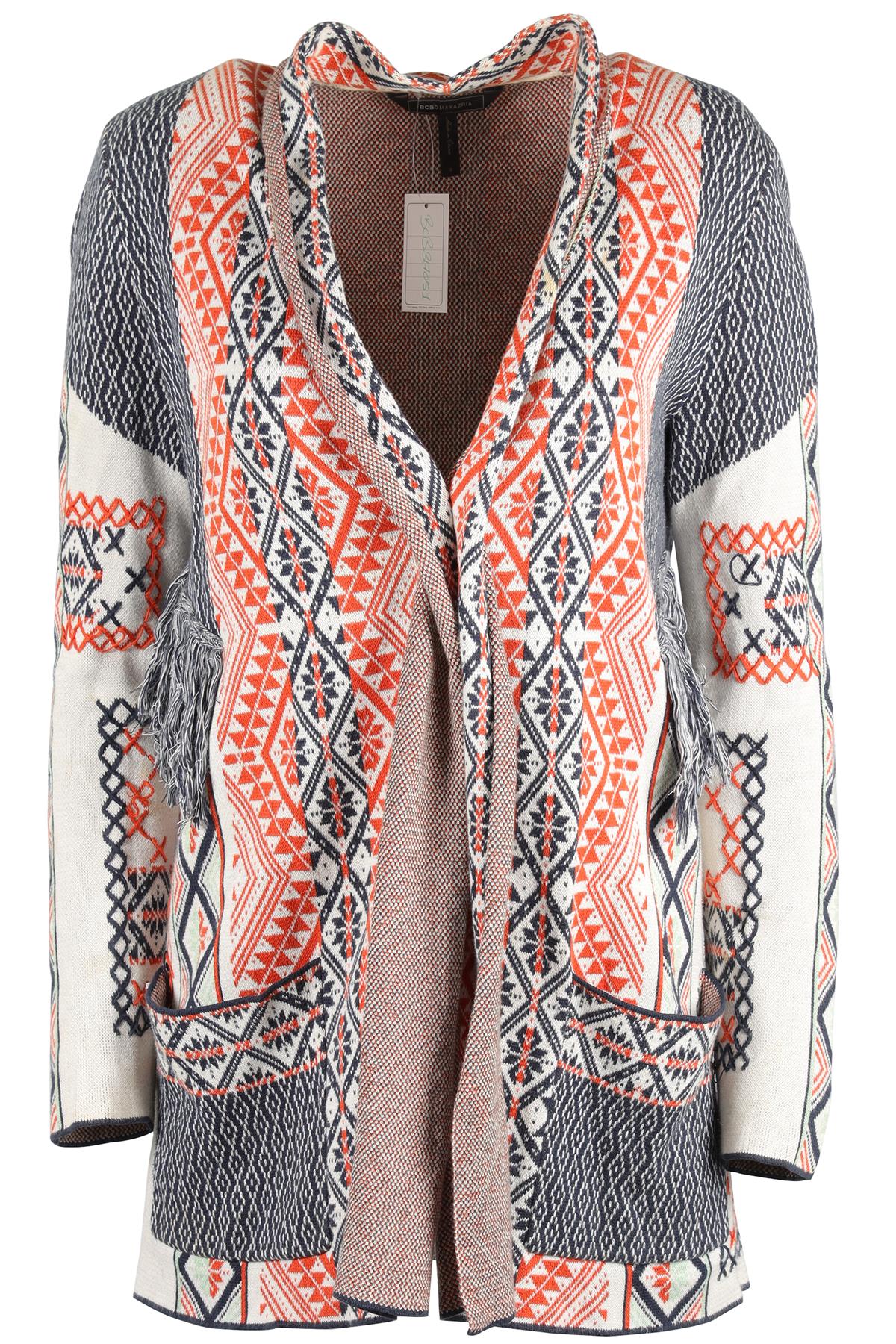 BCBG MAX AZRIA MULTI COTTON CARDIGAN SMALL