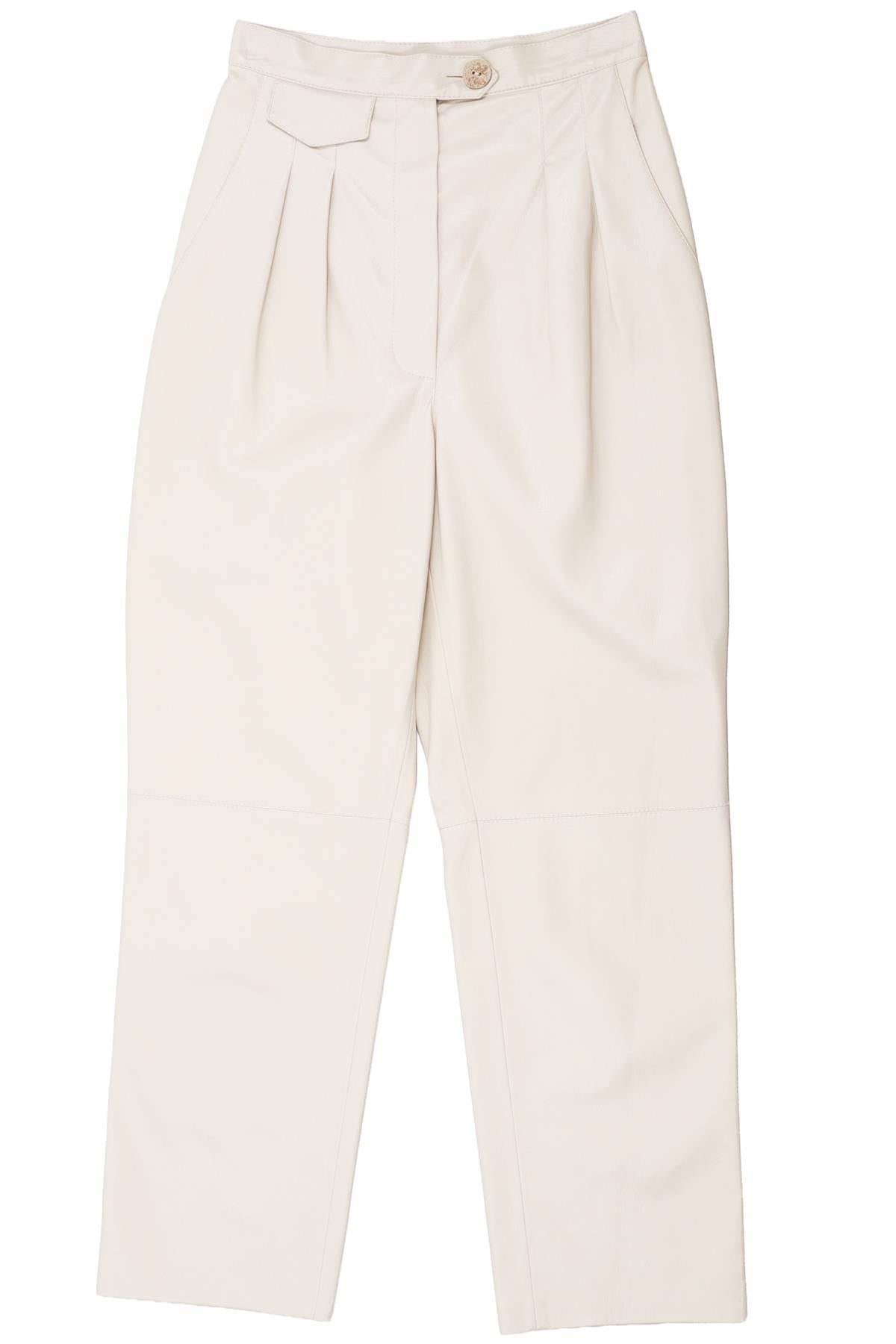 BEIGE LEATHER PANTS