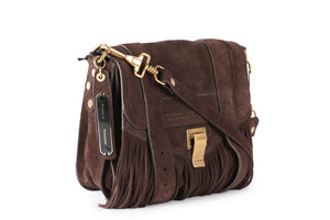 PROENZA SCHOULER BROWN PS1 SMALL SUEDE SHOULDER BAG