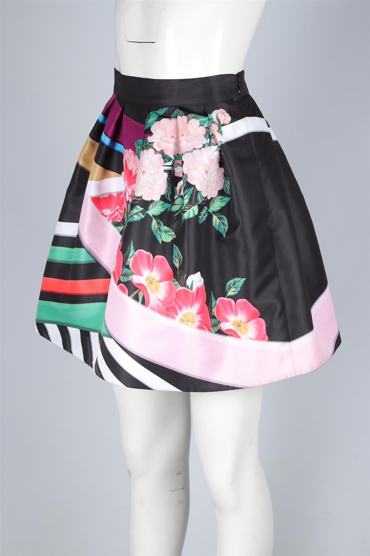 MARY KATRANTZOU MULTI SATIN MINI SKIRT UK 12