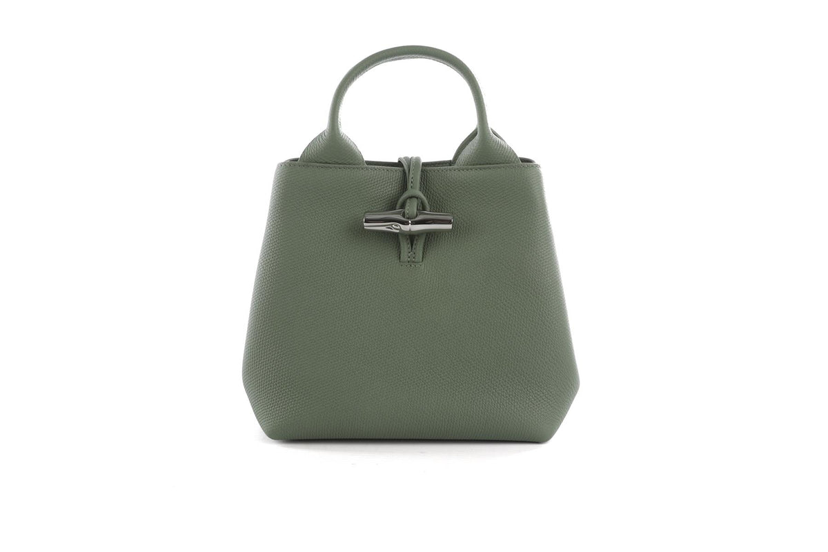 Longchamp Green Le Roseau Small Leather Tote Bag