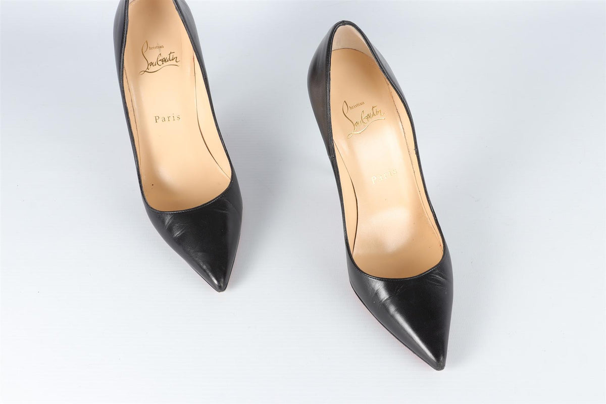 CHRISTIAN LOUBOUTIN BLACK LEATHER PUMPS EU 37.5 UK 4.5 US 7.5