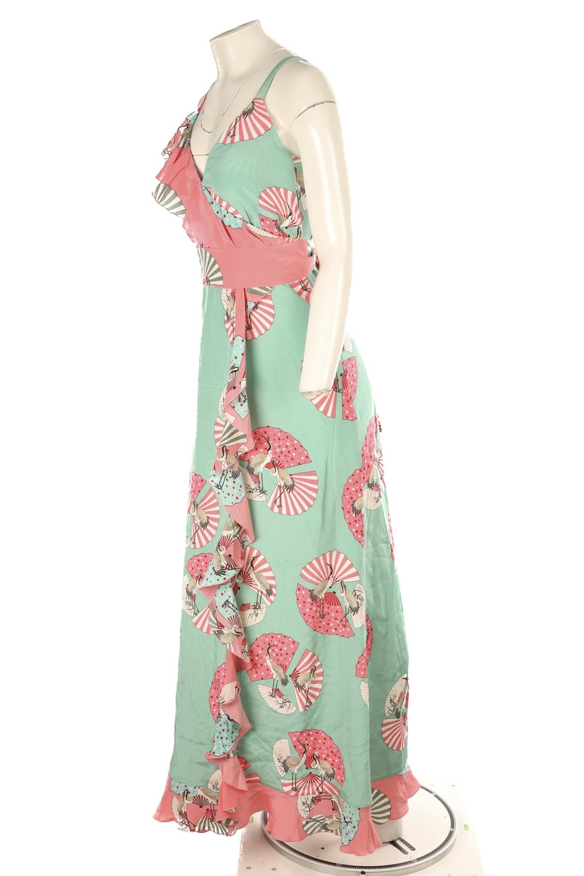 RACIL MULTI SILK MAXI DRESS FR 34 UK 6