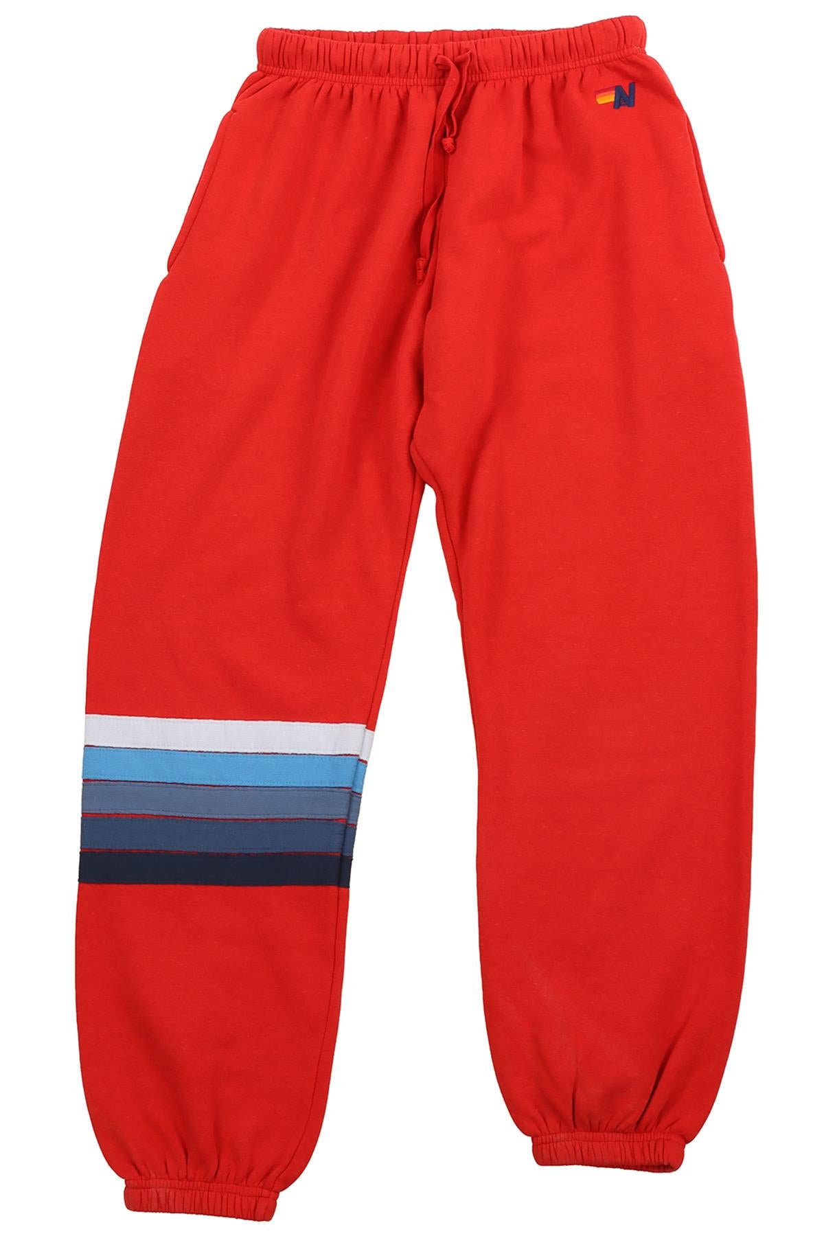 AVIATOR NATION RED MEN'S COTTON TRACK PANTS MEDIUM
