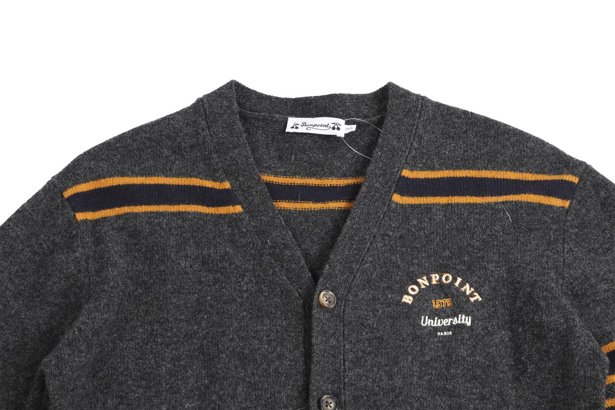 BONPOINT GREY TEEN BOYS CARDIGAN 14 YEARS