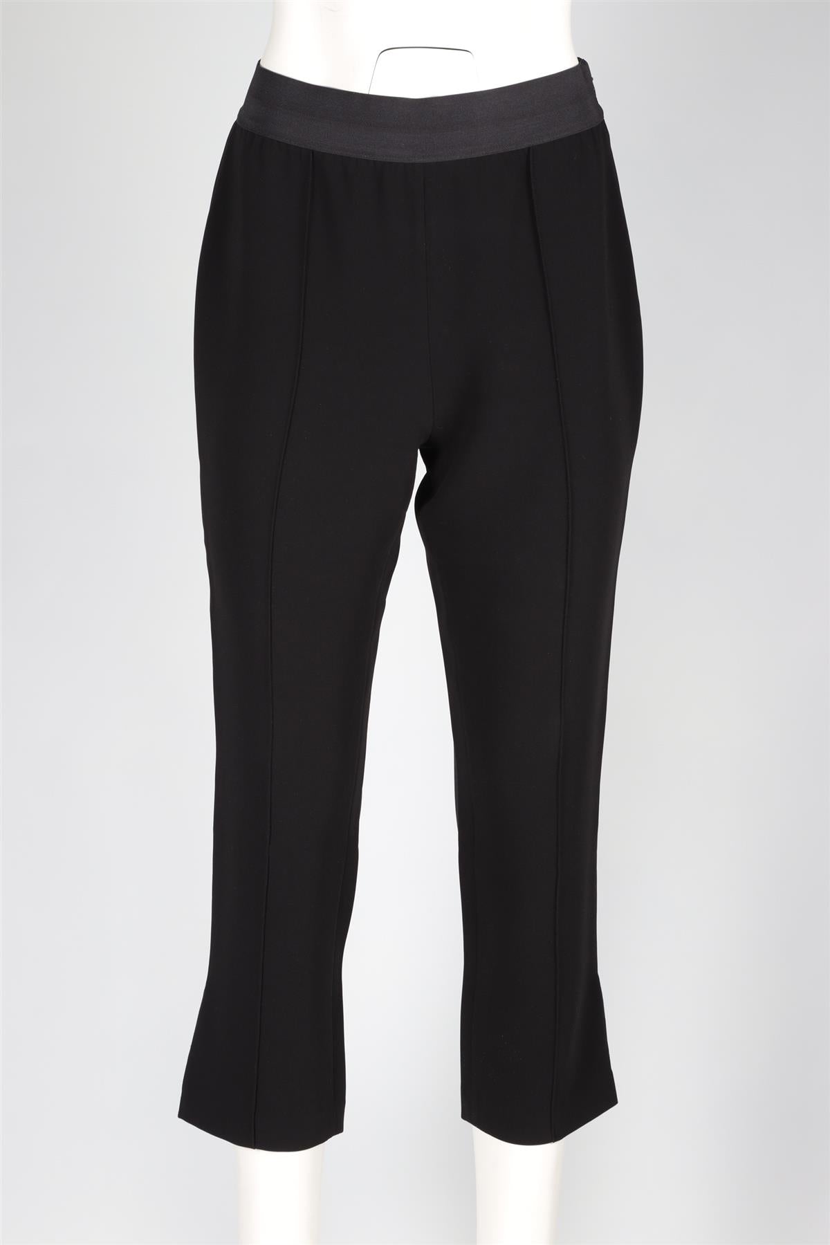 CINQ A SEPT BLACK SILK STRAIGHT LEG PANTS US 6 UK 10