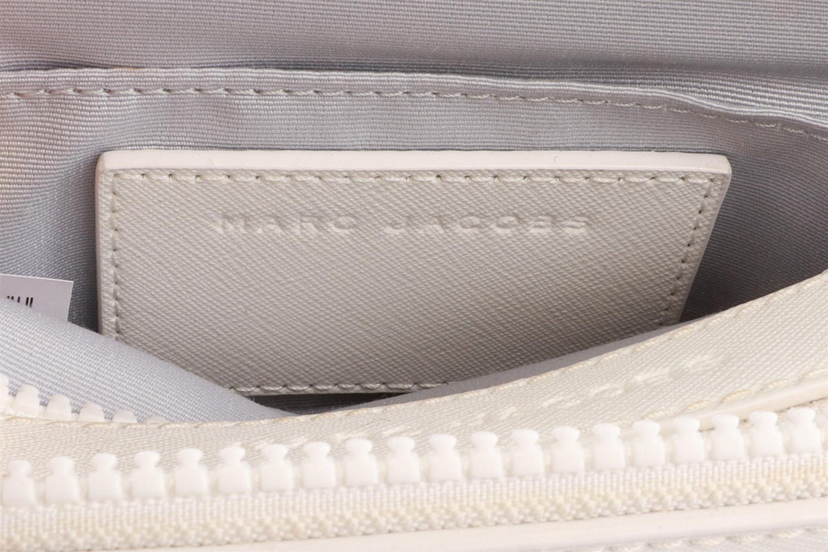 MARC JACOBS WHITE SNAPSHOT LEATHER SHOULDER BAG