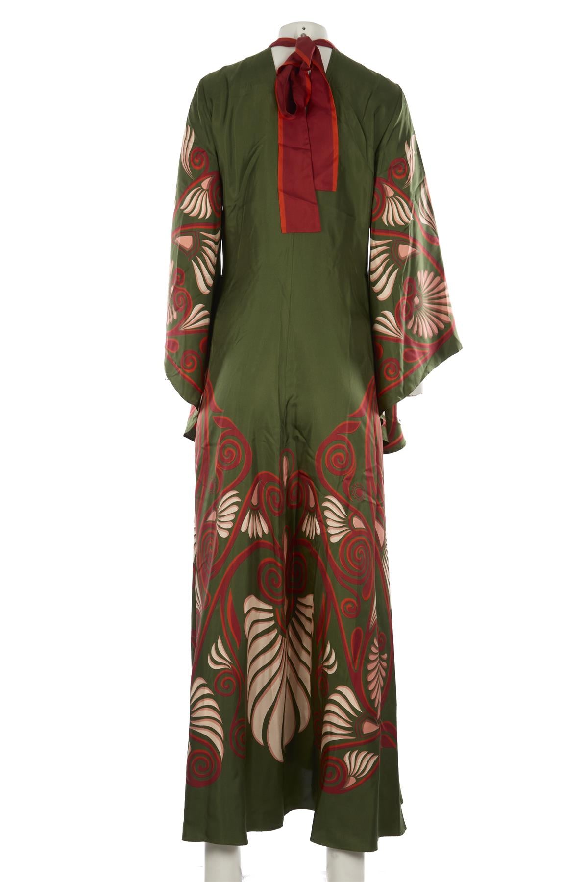LA DOUBLE J GREEN SILK MAXI DRESS SMALL