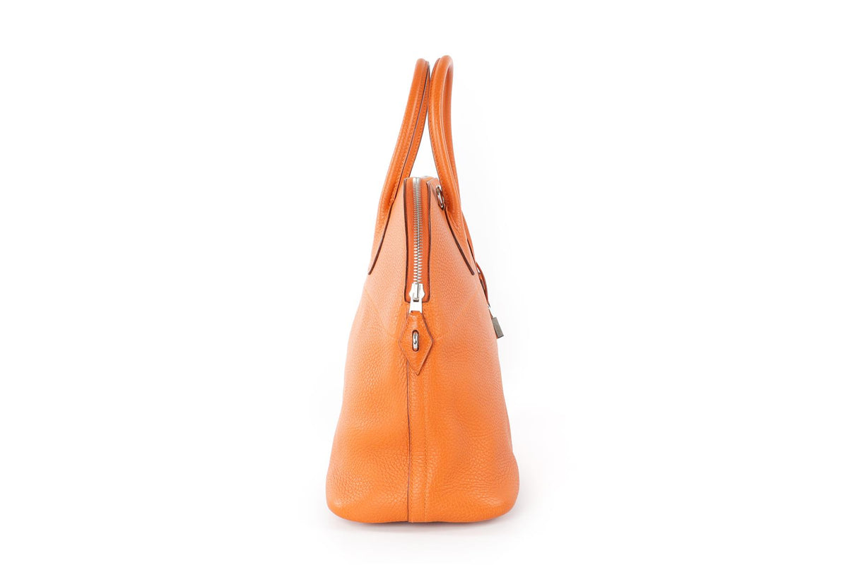 HERMÈS  ORANGE 2005 BOLIDE 35 CM CLEMENCE LEATHER TOTE BAG IN ORANGE