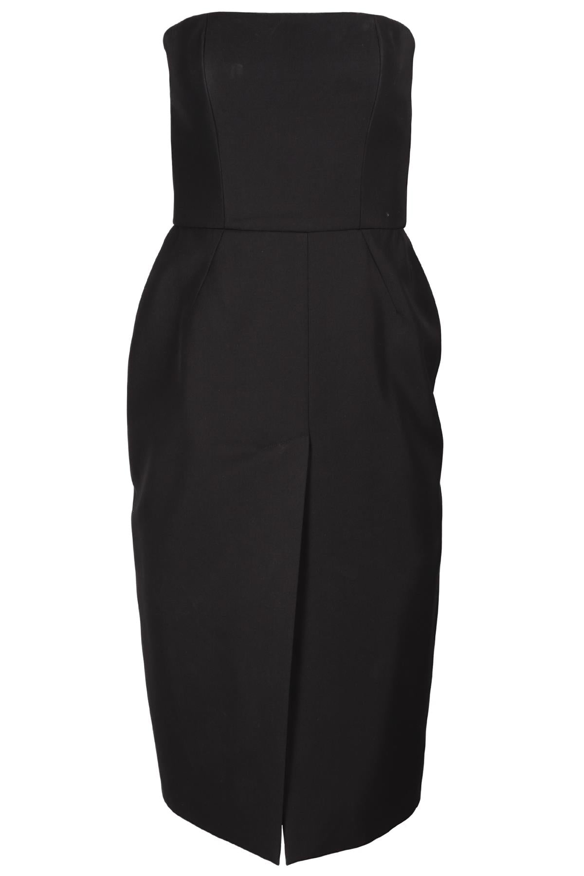 ALEXANDRE VAUTHIER BLACK WOOL MIDI DRESS FR 38 UK 10