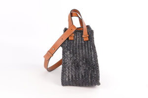 LOEWE NAVY HAMMOCK MEDIUM LEATHER TOTE BAG