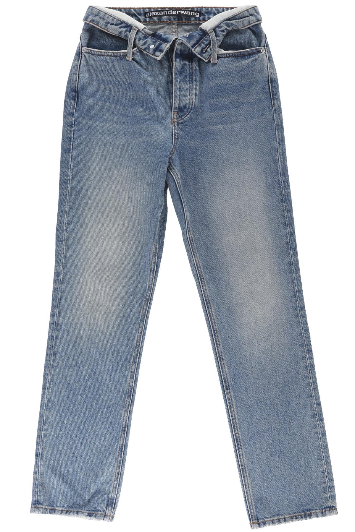 ALEXANDER WANG BLUE HIGH RISE STRAIGHT LEG JEANS W27