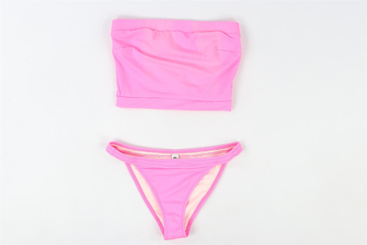 REDONE + SOLID STRIPED PINK BIKINI SMALL