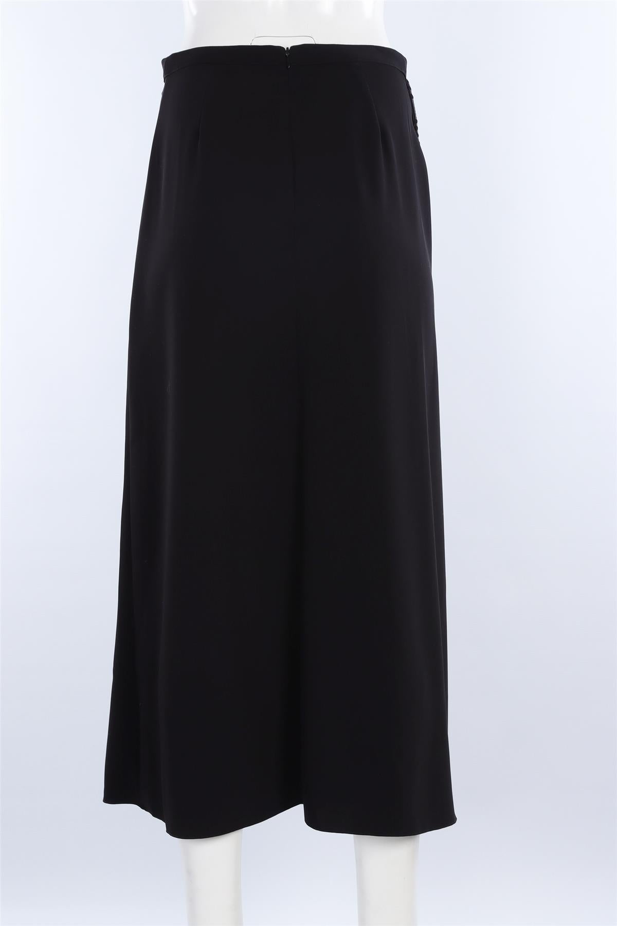 JOHANNA ORTIZ BLACK CREPE MIDI SKIRT US 4 UK 8