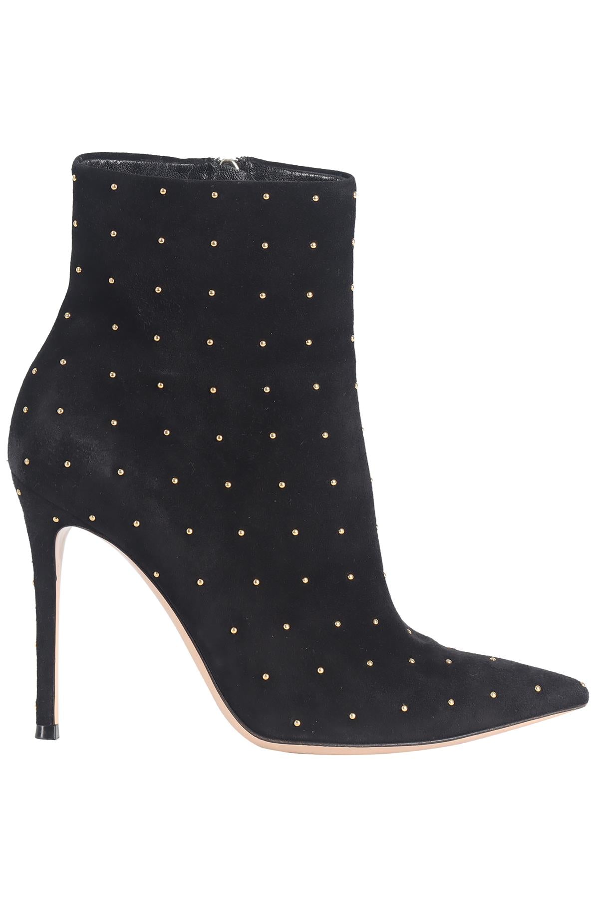 GIANVITO ROSSI STUD AND SUEDE ANKLE BOOTS EU 39 UK 6 US 9