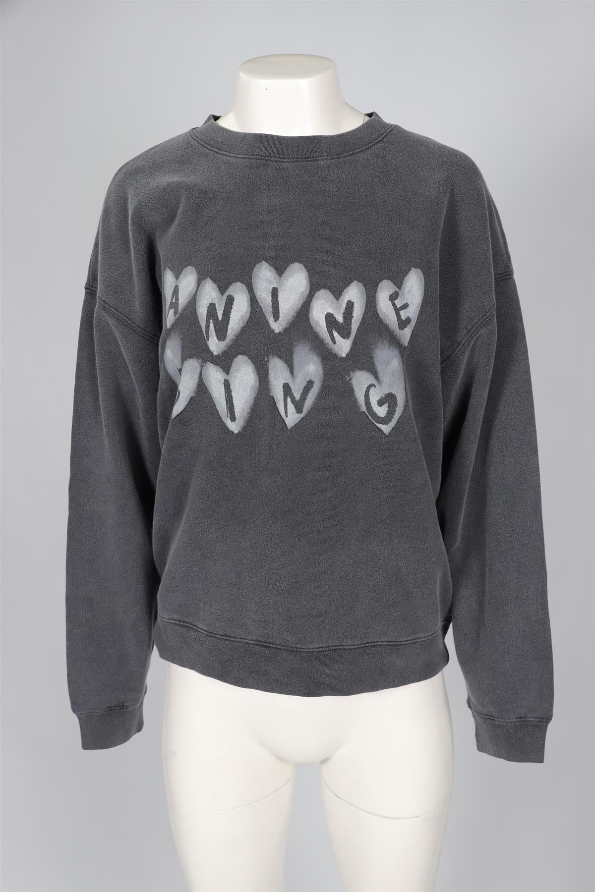 ANINE BING GREY COTTON SWEATSHIRT MEDIUM